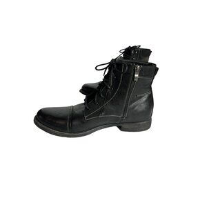 Madden Mens Bradly Cap Toe Dress Boots Black Lace Up Size 12 M
